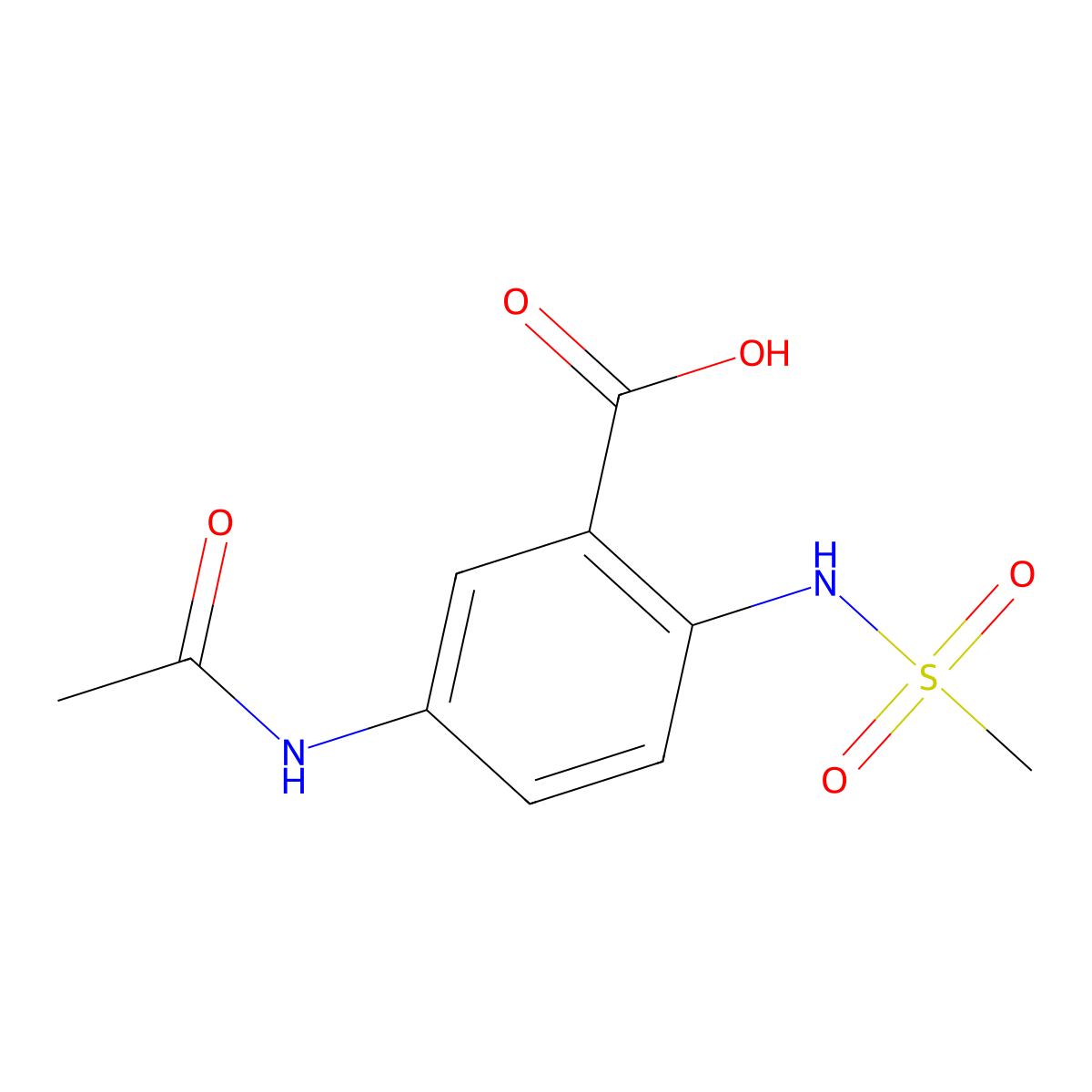 5-Acetamido-2-methanesulfonamidobenzoic acid molecular structure, CAS 1016675-55-0
