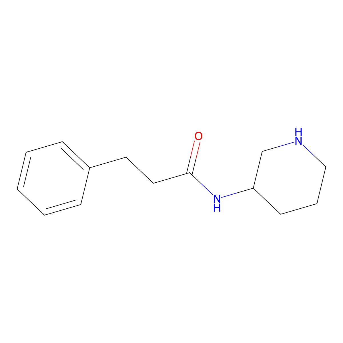 3-Phenyl-N-(piperidin-3-yl)propanamide molecular structure, CAS 1016675-75-4