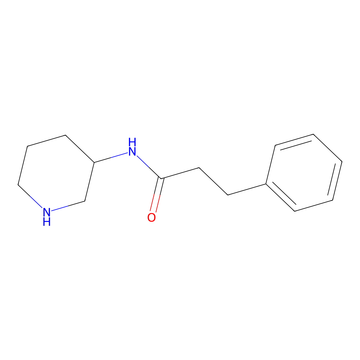 3-Phenyl-N-(piperidin-3-yl)propanamide molecular structure, CAS 1016675-75-4