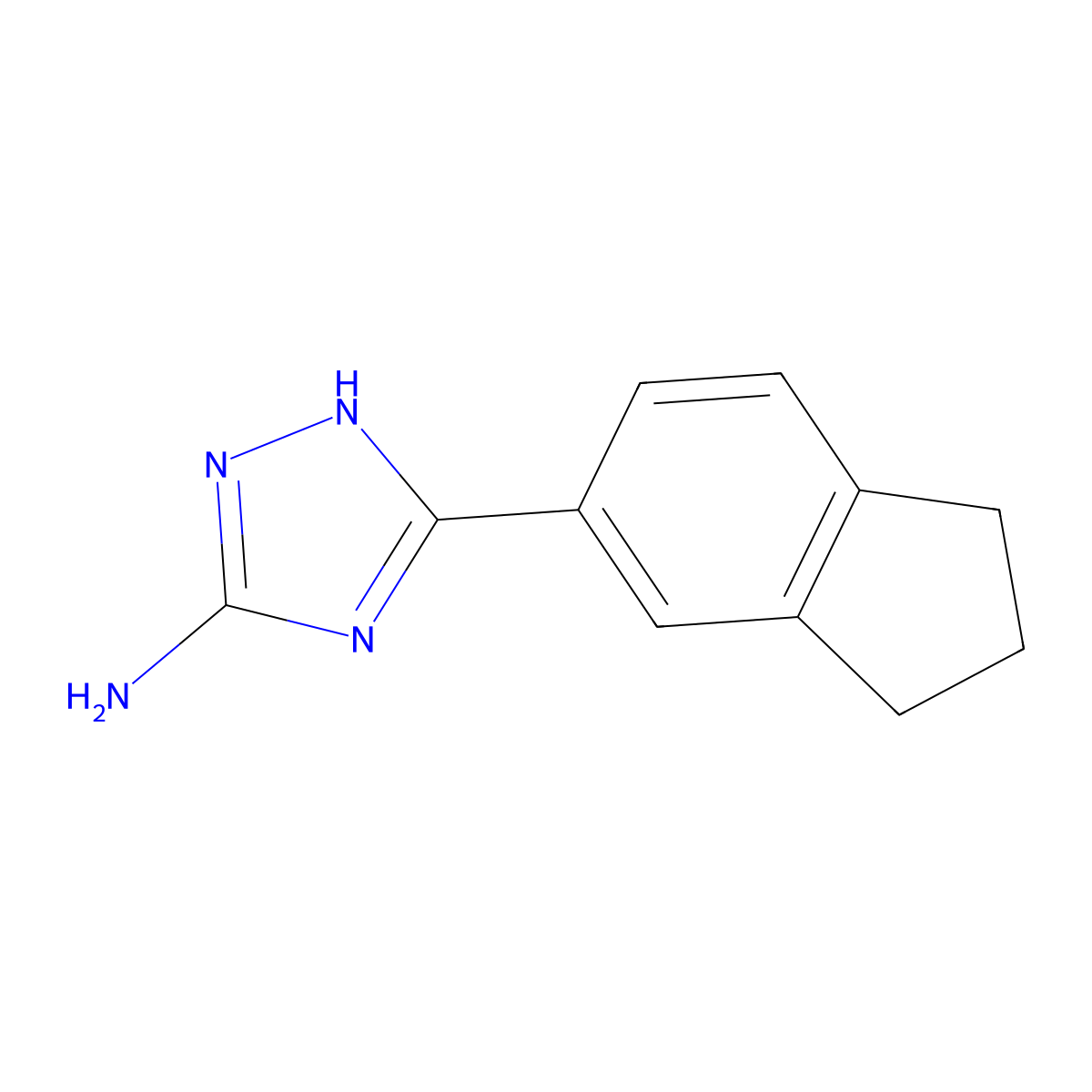 3-(2,3-dihydro-1H-inden-5-yl)-1H-1,2,4-triazol-5-amine molecular structure, CAS 1016675-85-6