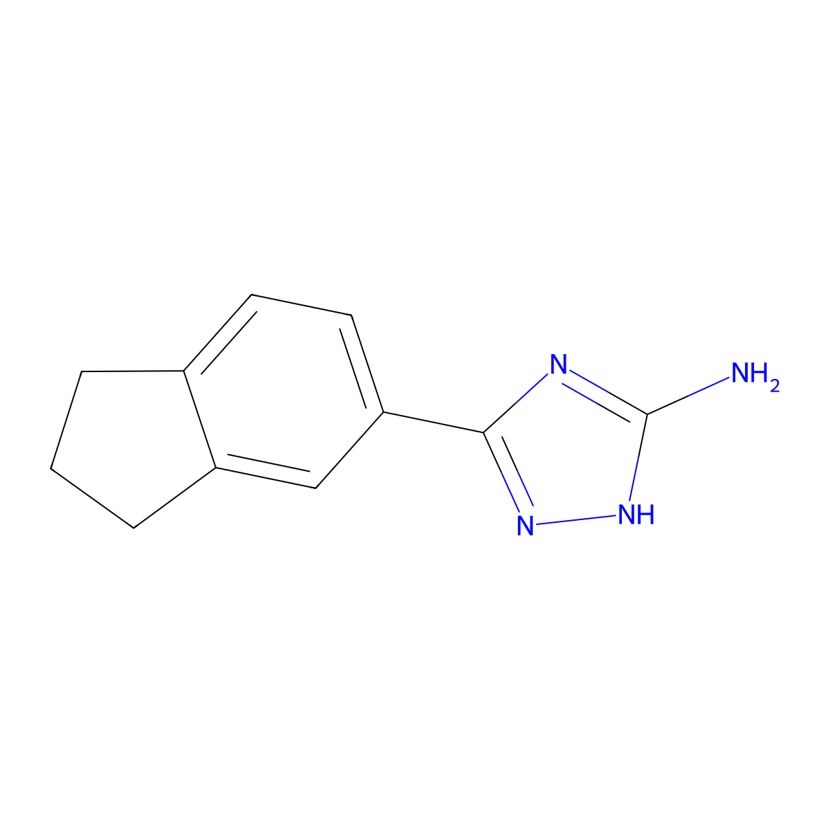 3-(2,3-dihydro-1H-inden-5-yl)-1H-1,2,4-triazol-5-amine molecular structure, CAS 1016675-85-6