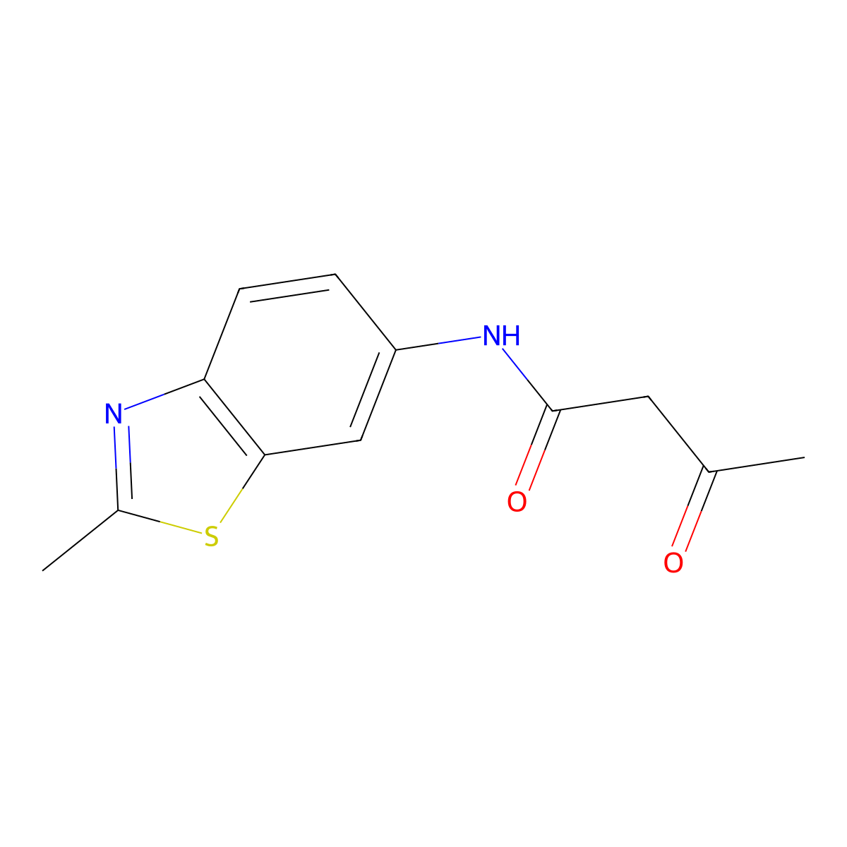 N-(2-methyl-1,3-benzothiazol-6-yl)-3-oxobutanamide molecular structure, CAS 1016675-93-6