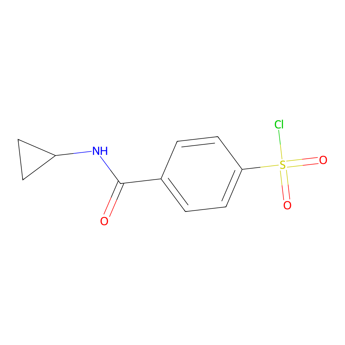 4-(Cyclopropylcarbamoyl)benzene-1-sulfonyl chloride molecular structure, CAS 1016676-05-3