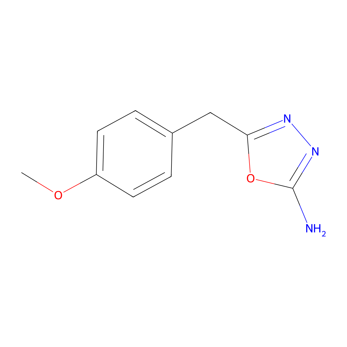 5-(4-Methoxybenzyl)-1,3,4-oxadiazol-2-amine molecular structure, CAS 1016676-66-6