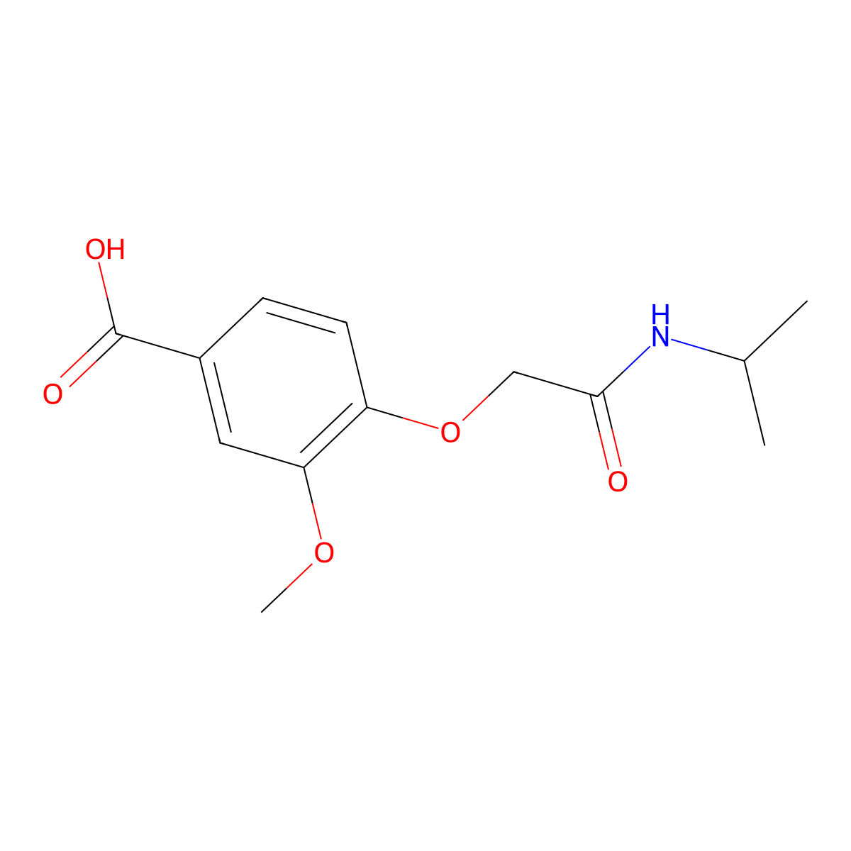 3-Methoxy-4-(((propan-2-yl)carbamoyl)methoxy)benzoic acid molecular structure, CAS 1016677-07-8