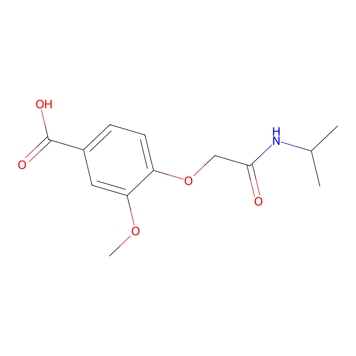 3-Methoxy-4-(((propan-2-yl)carbamoyl)methoxy)benzoic acid molecular structure, CAS 1016677-07-8