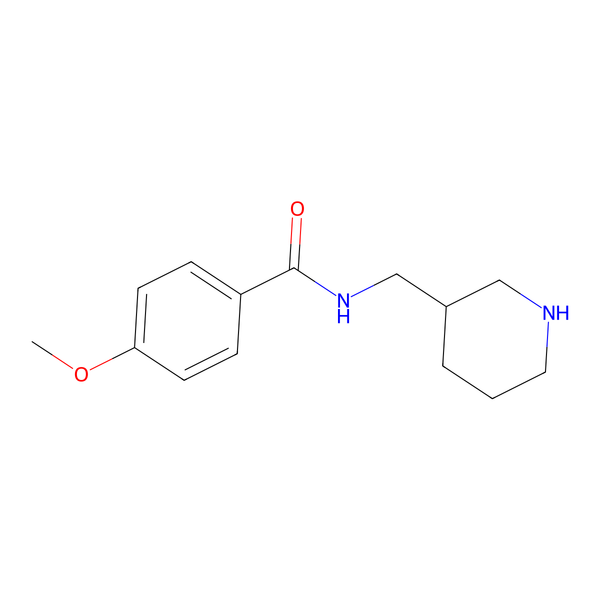 4-Methoxy-N-(piperidin-3-ylmethyl)benzamide molecular structure, CAS 1016677-14-7