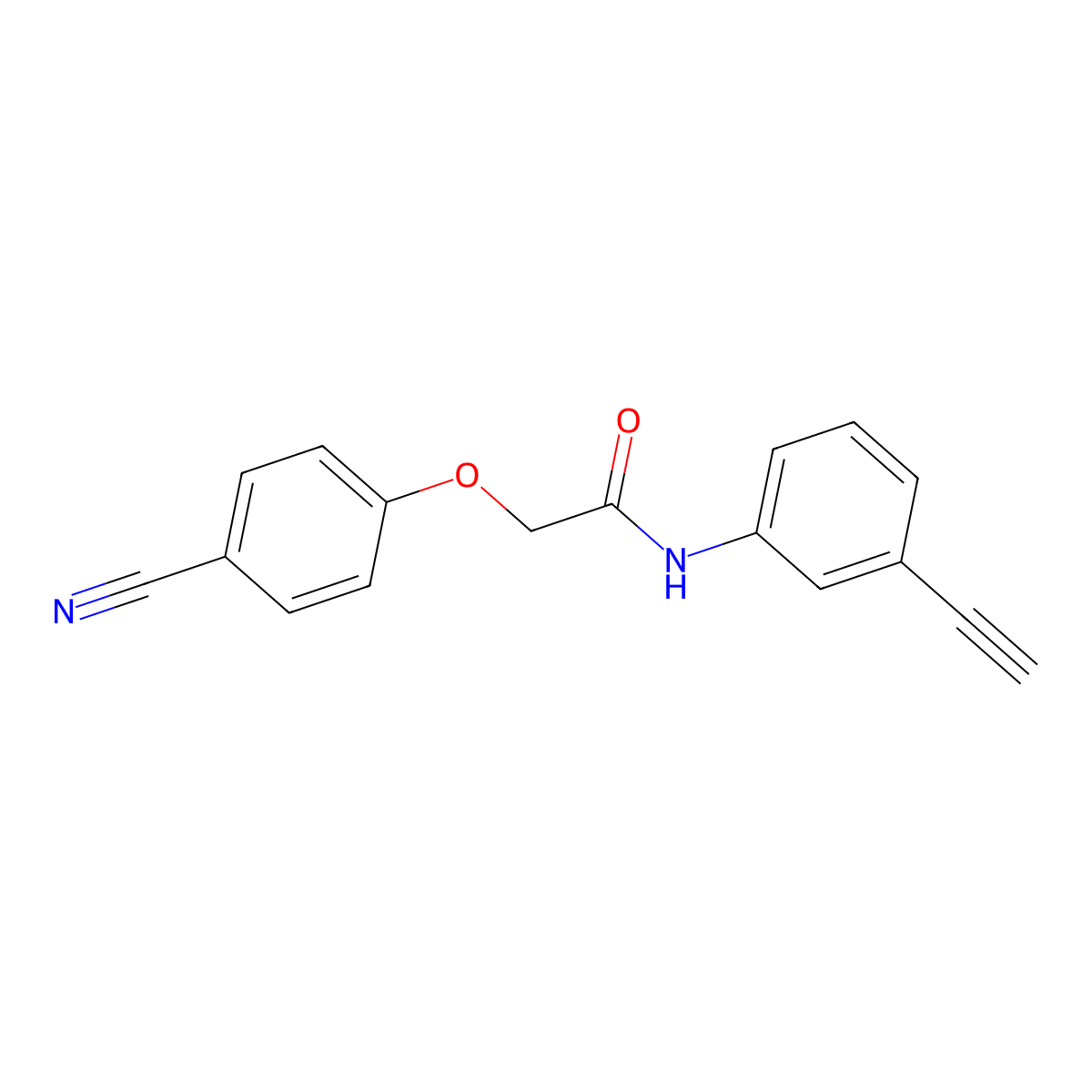 2-(4-cyanophenoxy)-N-(3-ethynylphenyl)acetamide molecular structure, CAS 1016679-04-1