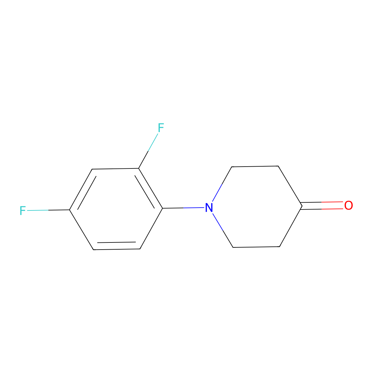 1-(2,4-Difluorophenyl)piperidin-4-one molecular structure, CAS 1016680-08-2