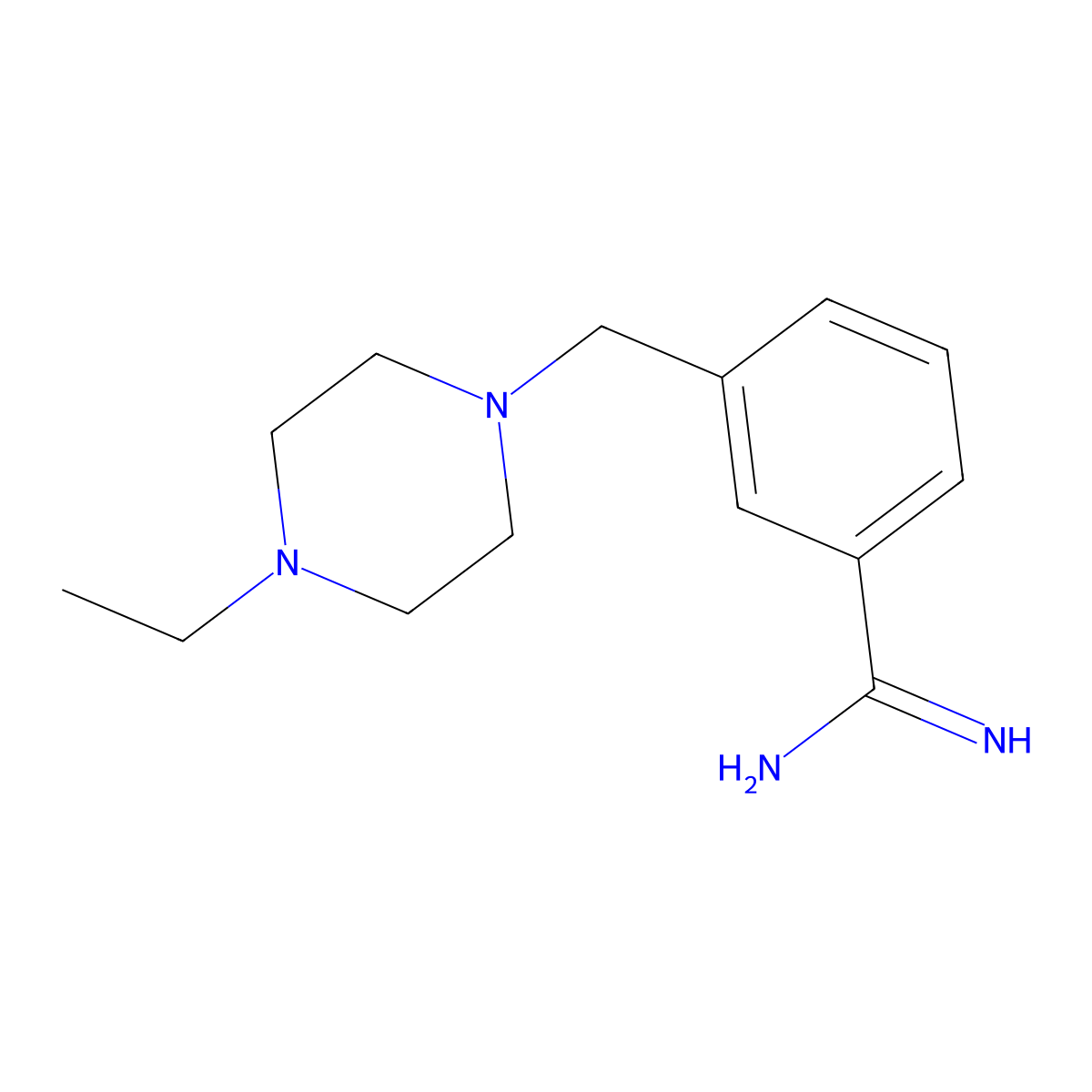 3-((4-Ethylpiperazin-1-yl)methyl)benzimidamide molecular structure, CAS 1016680-24-2