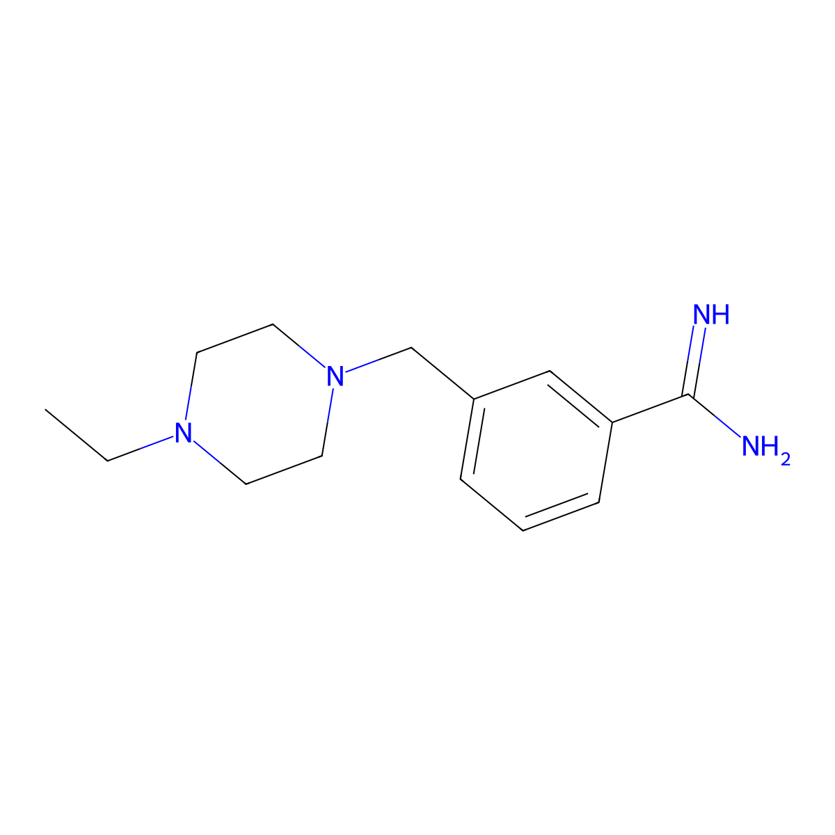 3-((4-Ethylpiperazin-1-yl)methyl)benzimidamide molecular structure, CAS 1016680-24-2