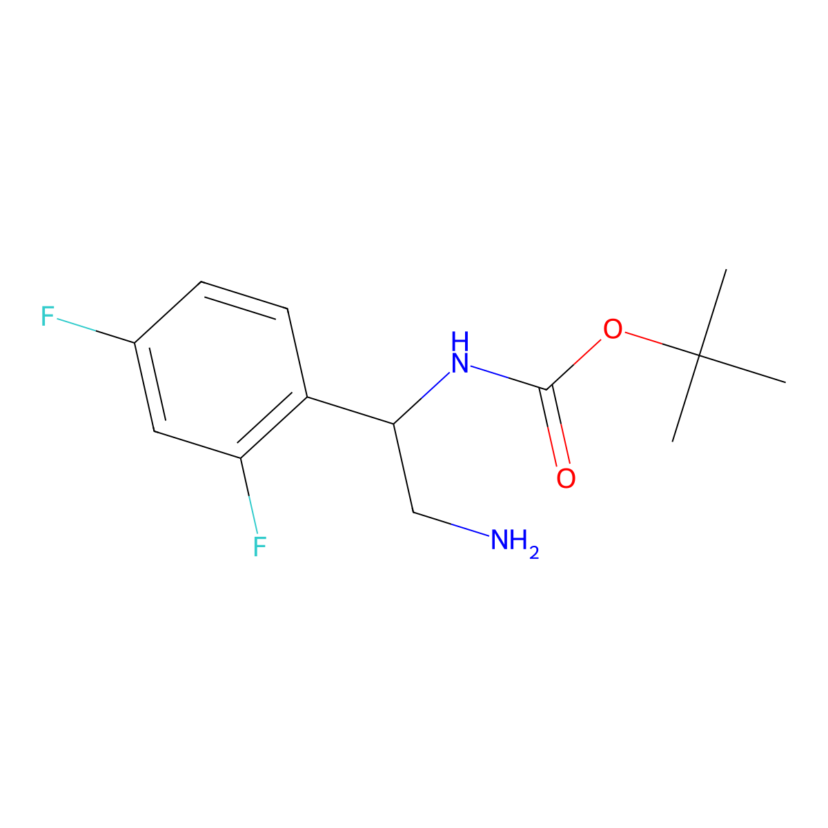 tert-butyl N-[2-amino-1-(2,4-difluorophenyl)ethyl]carbamate molecular structure, CAS 1016680-39-9