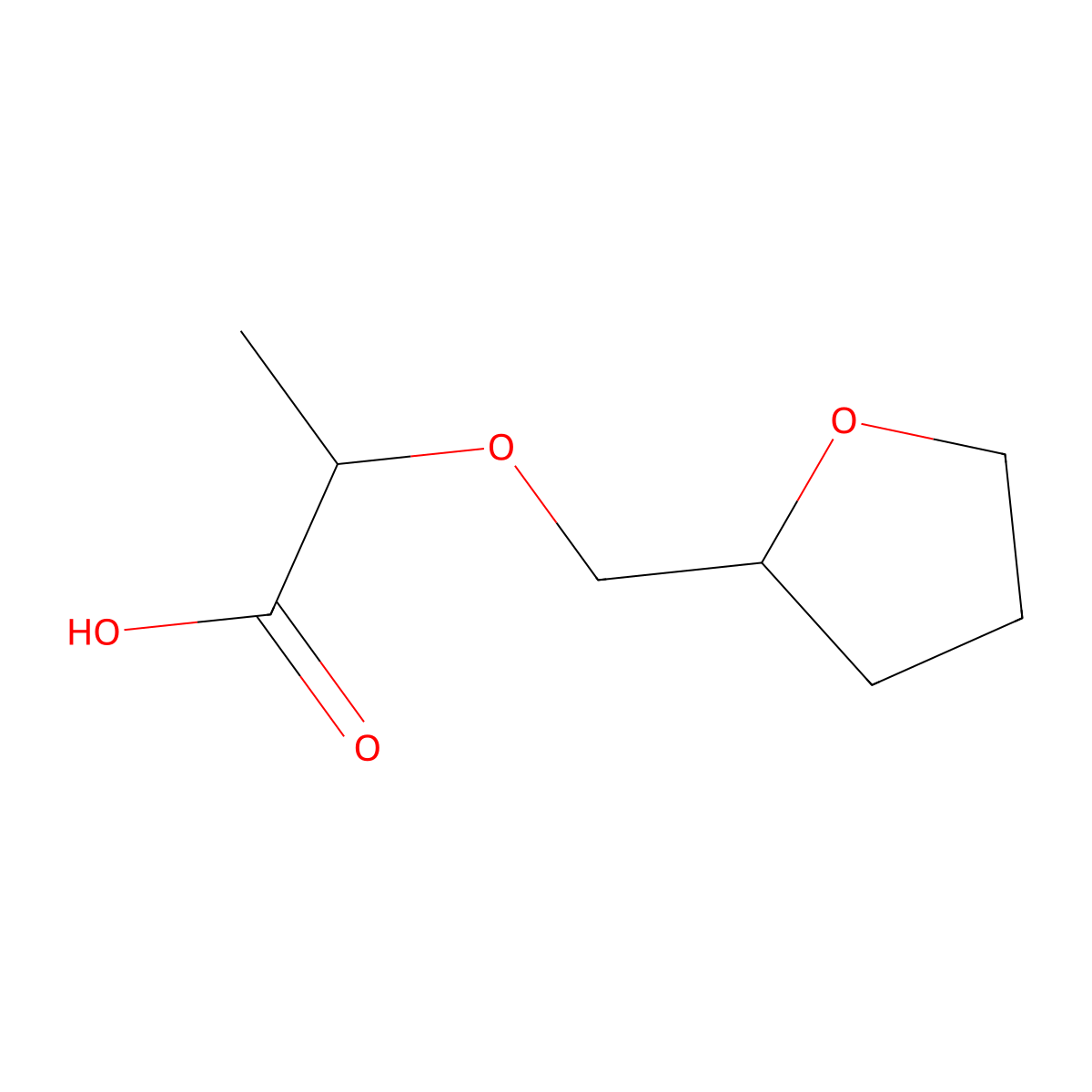 2-((Oxolan-2-yl)methoxy)propanoic acid molecular structure, CAS 1016680-44-6