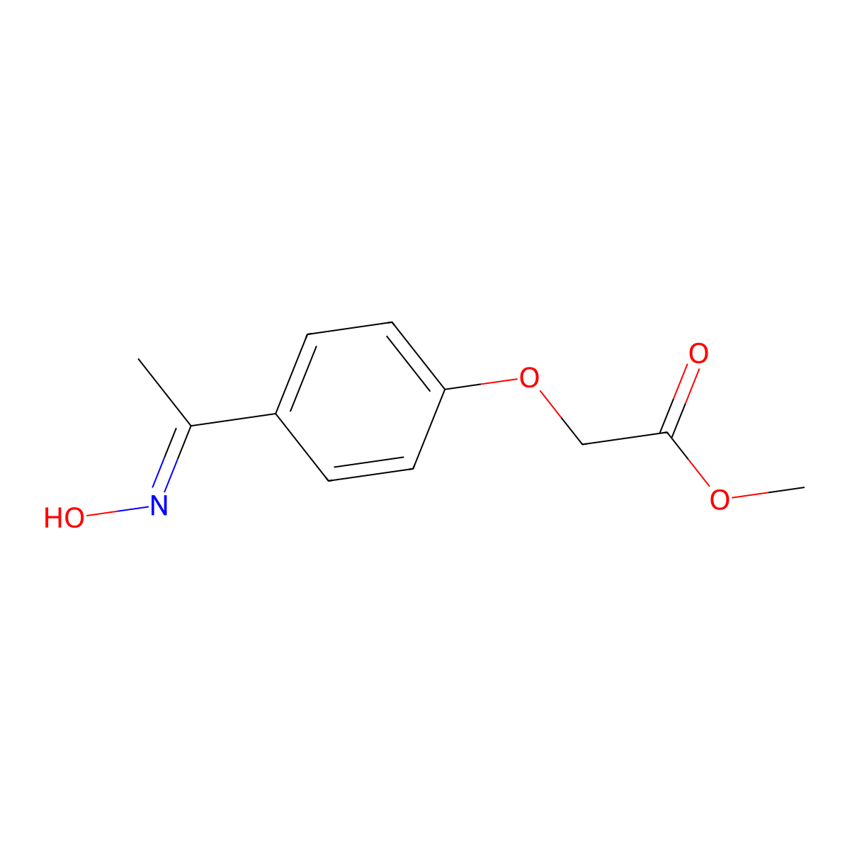 Methyl 2-{4-[1-(hydroxyimino)ethyl]phenoxy}acetate molecular structure, CAS 1016680-52-6