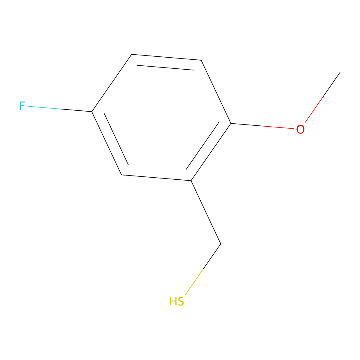 (5-Fluoro-2-methoxyphenyl)methanethiol molecular structure, CAS 1016680-67-3