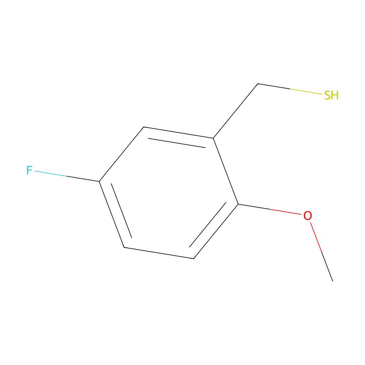 (5-Fluoro-2-methoxyphenyl)methanethiol molecular structure, CAS 1016680-67-3