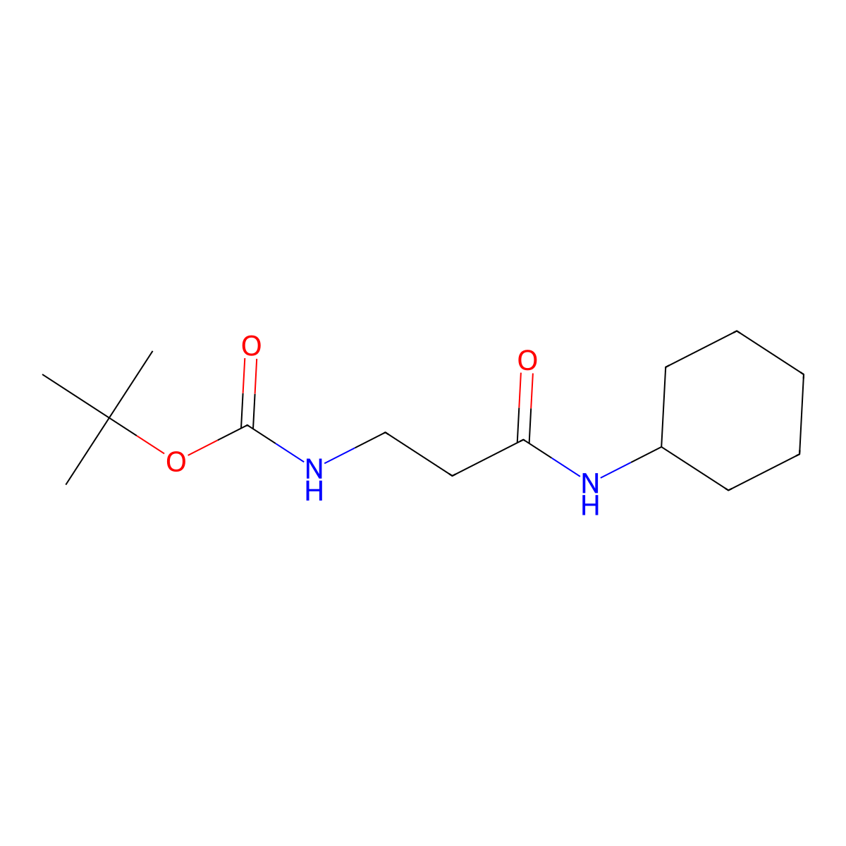 Tert-butyl 3-(cyclohexylamino)-3-oxopropylcarbamate molecular structure, CAS 1016681-87-0
