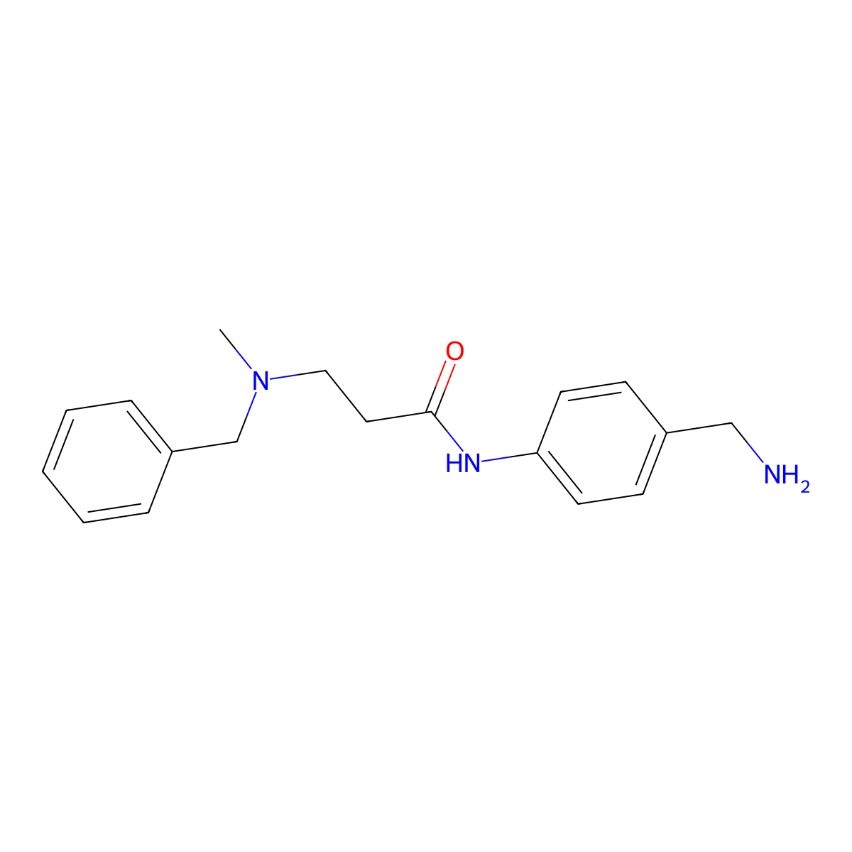N-[4-(aminomethyl)phenyl]-3-[benzyl(methyl)amino]propanamide molecular structure, CAS 1016683-04-7
