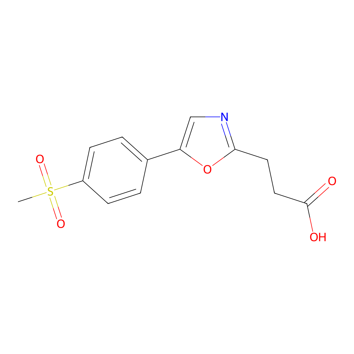 3-[5-(4-Methanesulfonylphenyl)-1,3-oxazol-2-yl]propanoic acid molecular structure, CAS 1016683-19-4