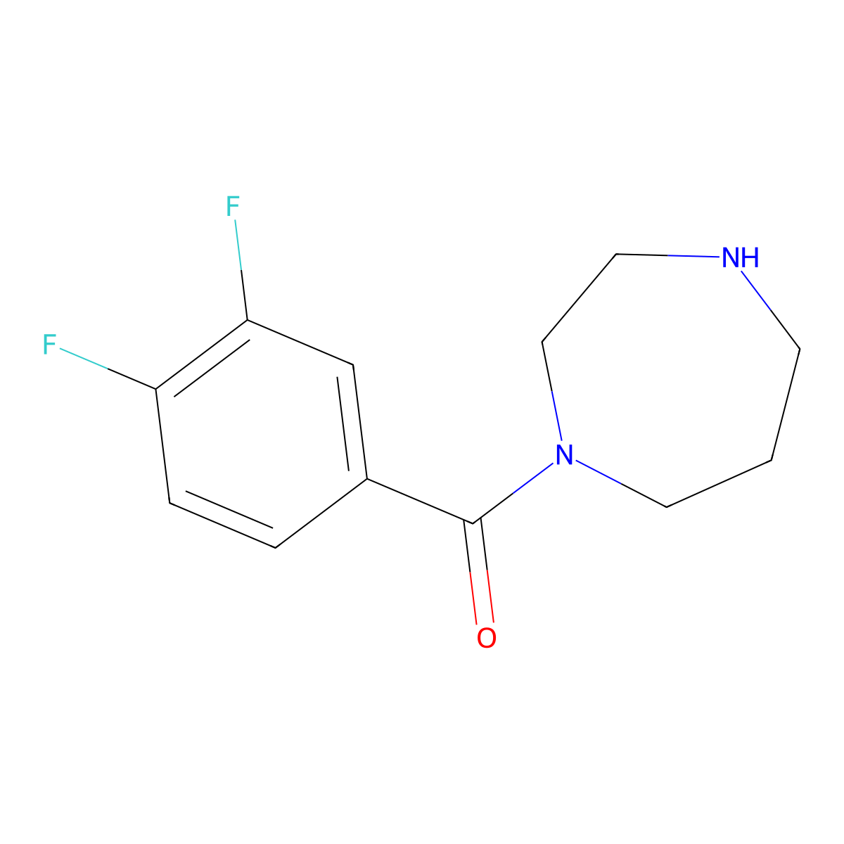 1-(3,4-Difluorobenzoyl)-1,4-diazepane molecular structure, CAS 1016683-49-0