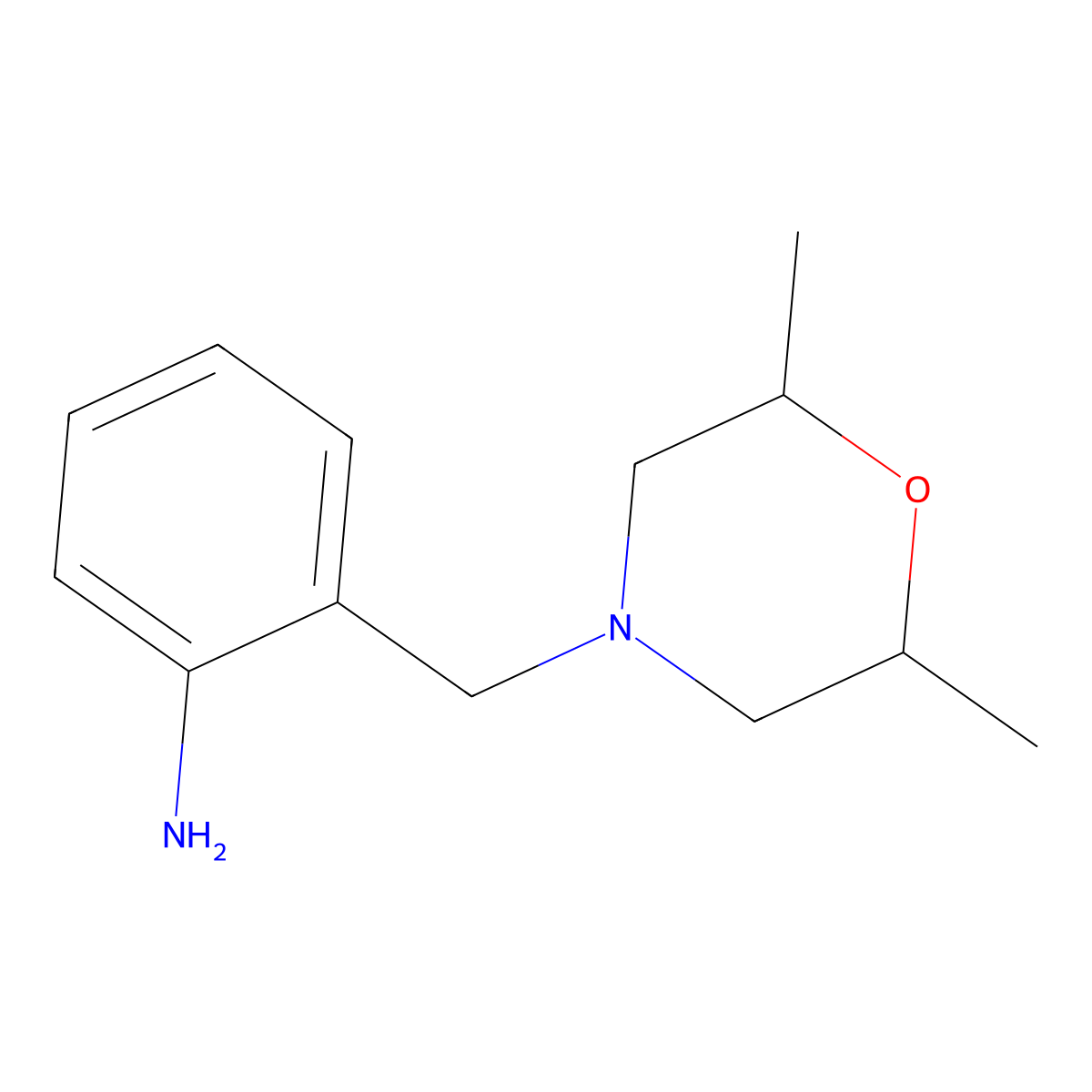 2-[(2,6-Dimethylmorpholin-4-yl)methyl]aniline molecular structure, CAS 1016683-80-9