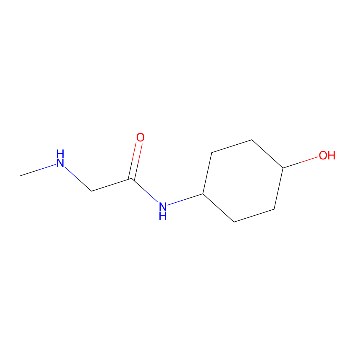 N-(4-hydroxycyclohexyl)-2-(methylamino)acetamide molecular structure, CAS 1016685-50-9