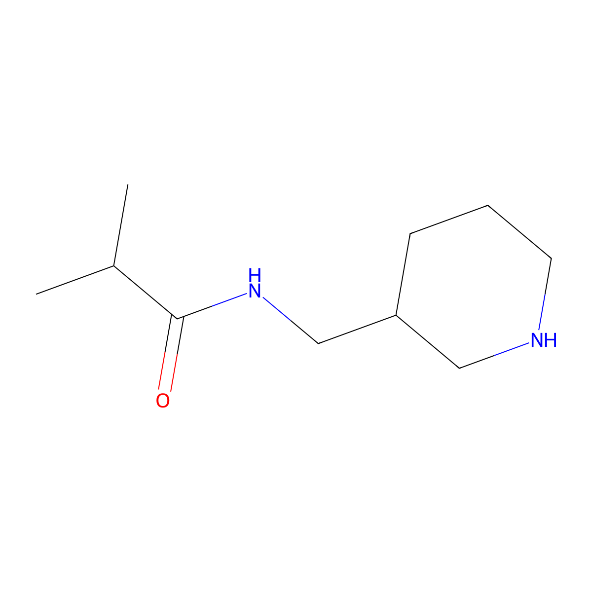 2-methyl-N-(piperidin-3-ylmethyl)propanamide molecular structure, CAS 1016685-94-1