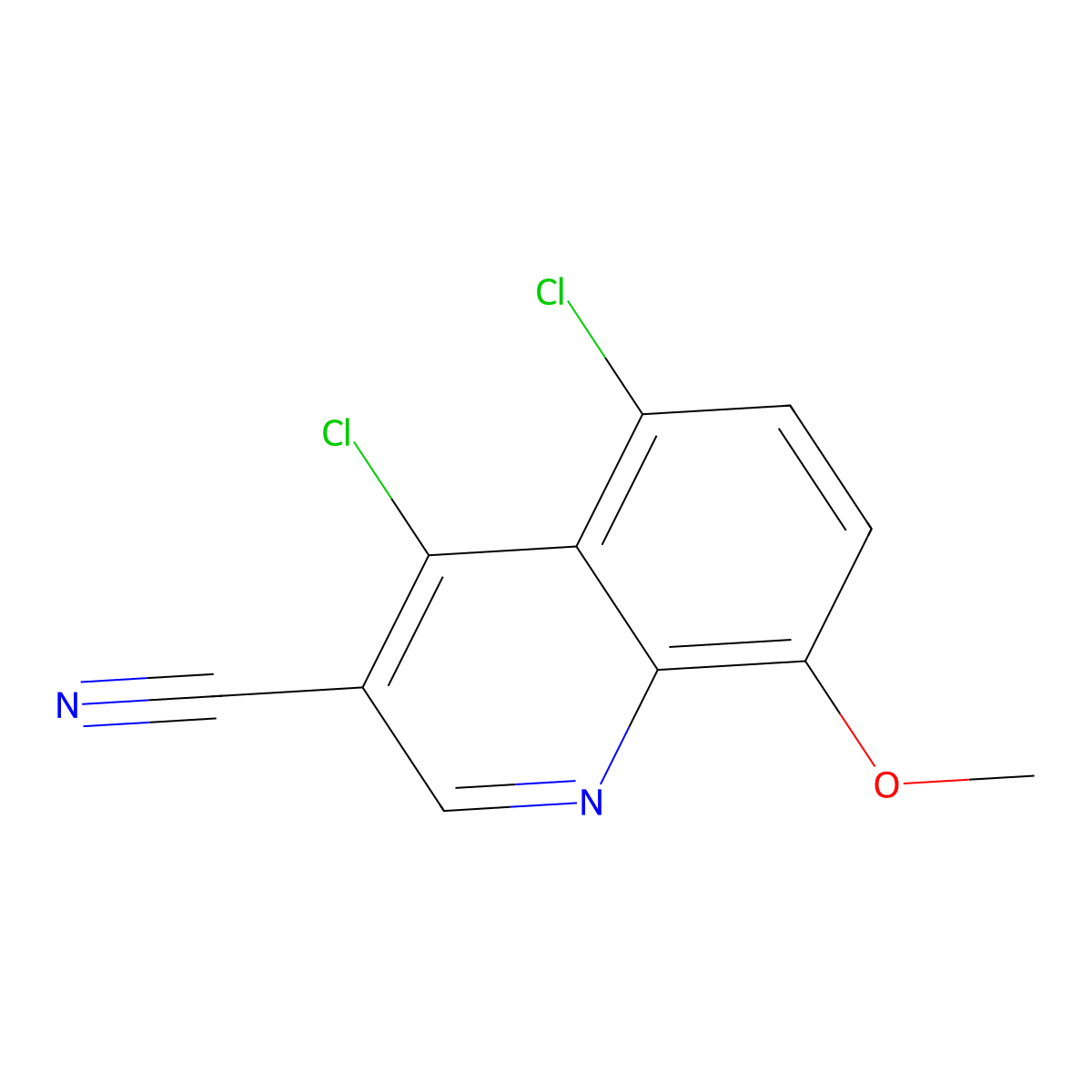 4,5-Dichloro-8-methoxyquinoline-3-carbonitrile molecular structure, CAS 1016686-45-5