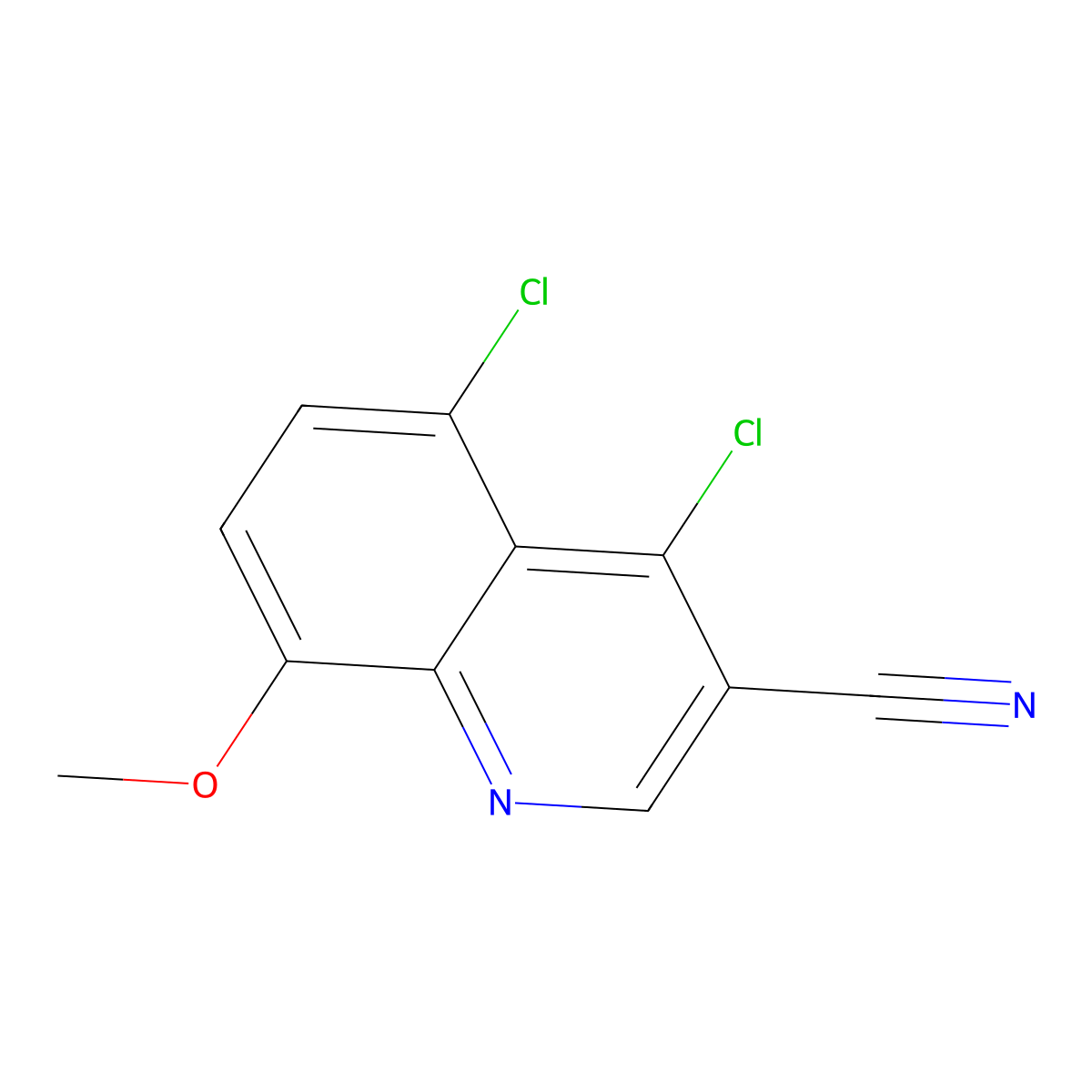 4,5-Dichloro-8-methoxyquinoline-3-carbonitrile molecular structure, CAS 1016686-45-5