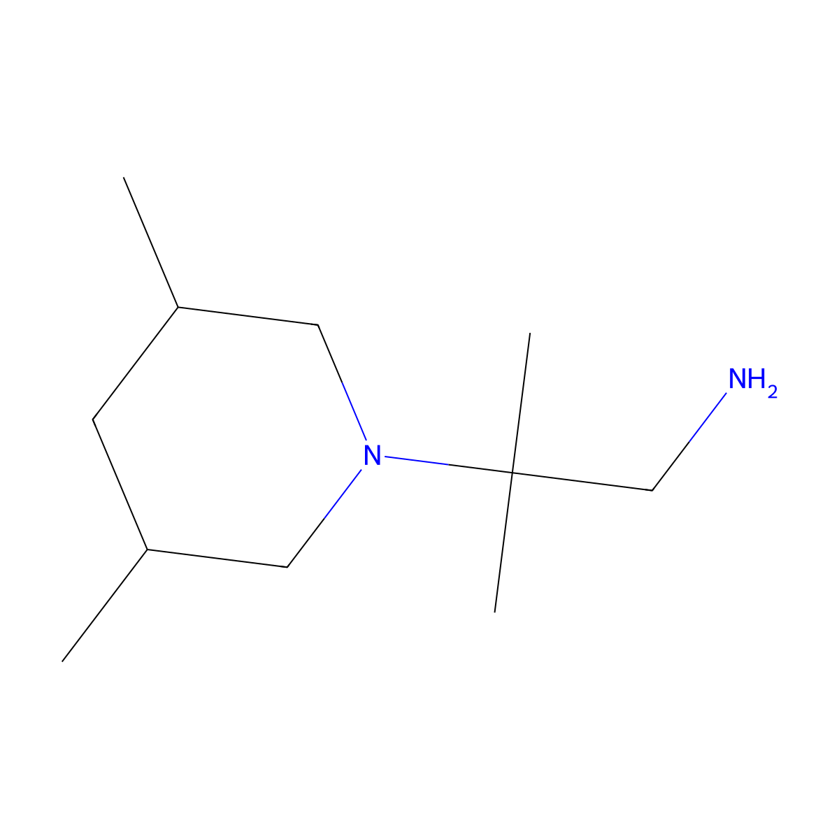 2-(3,5-Dimethylpiperidin-1-yl)-2-methylpropan-1-amine molecular structure, CAS 1016686-67-1