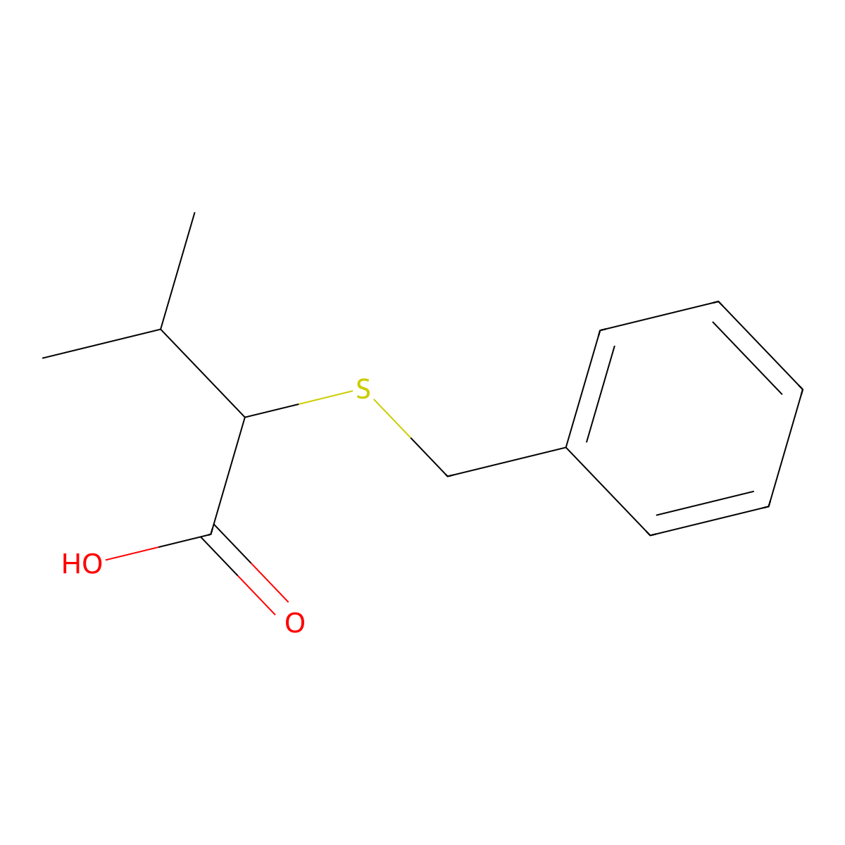 2-(Benzylsulfanyl)-3-methylbutanoic acid molecular structure, CAS 1016686-85-3