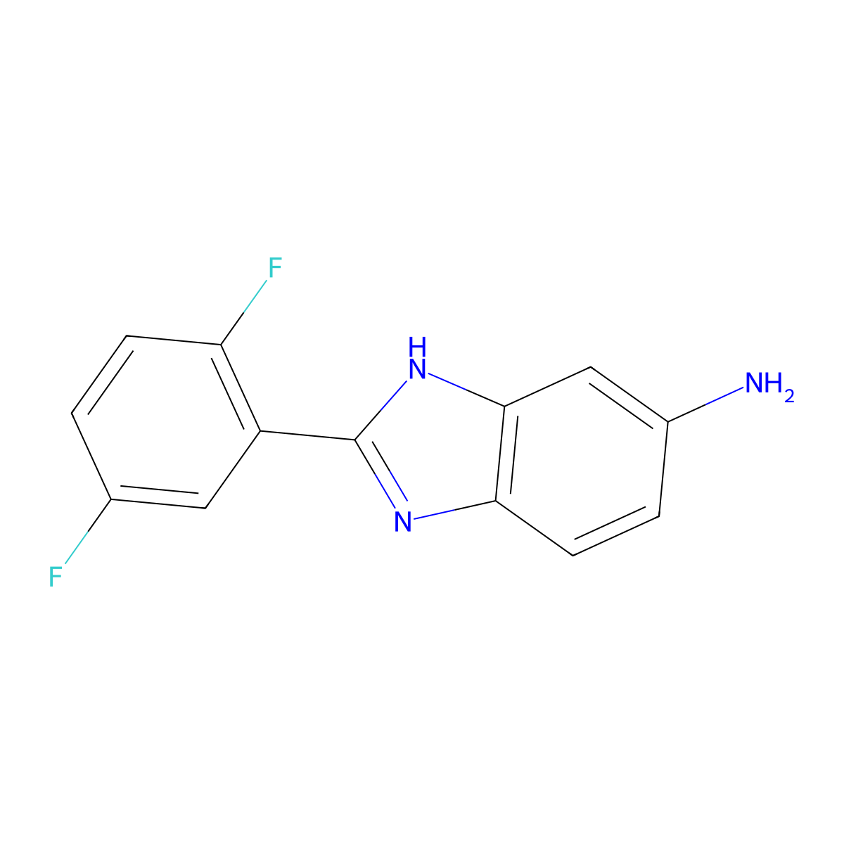 2-(2,5-difluorophenyl)-1H-1,3-benzodiazol-5-amine molecular structure, CAS 1016688-16-6
