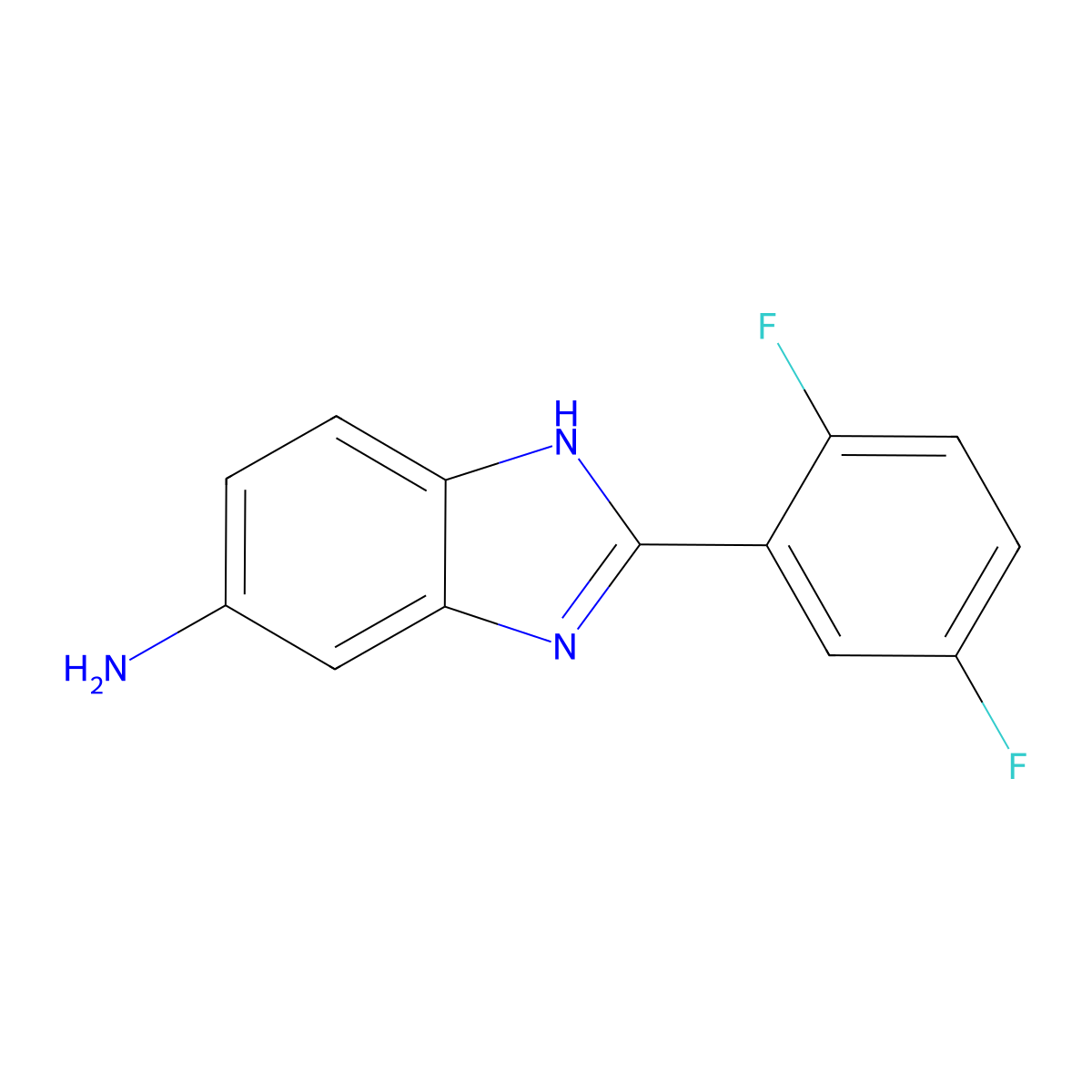 2-(2,5-difluorophenyl)-1H-1,3-benzodiazol-5-amine molecular structure, CAS 1016688-16-6