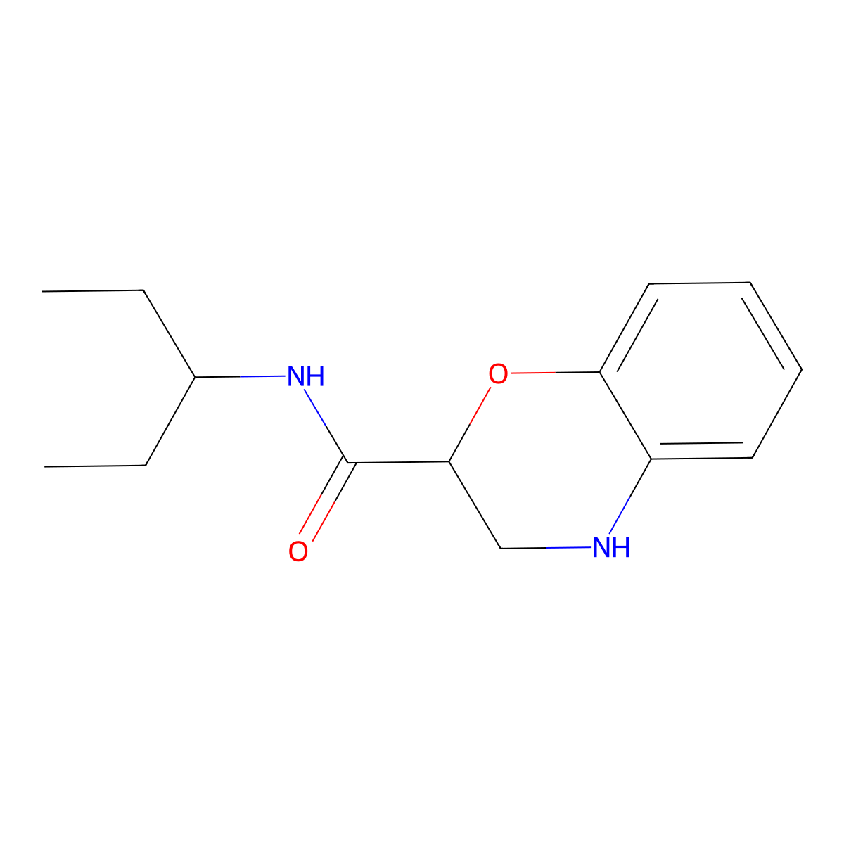N-(Pentan-3-YL)-3,4-dihydro-2H-1,4-benzoxazine-2-carboxamide molecular structure, CAS 1016688-38-2