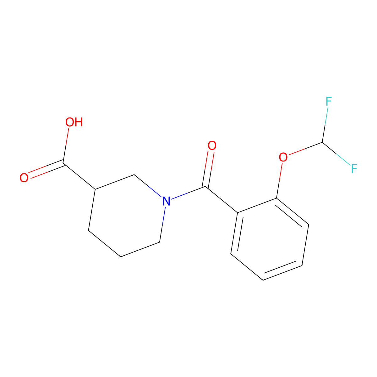 1-[2-(Difluoromethoxy)benzoyl]piperidine-3-carboxylic acid molecular structure, CAS 1016688-45-1