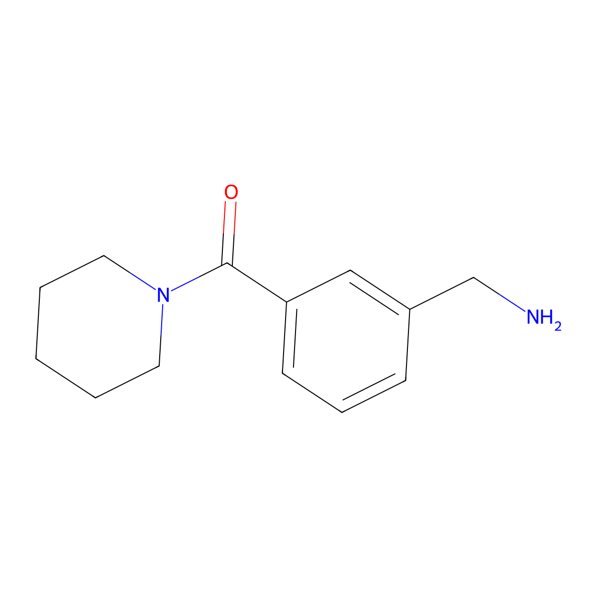 [3-(Piperidine-1-carbonyl)phenyl]methanamine molecular structure, CAS 1016688-66-6