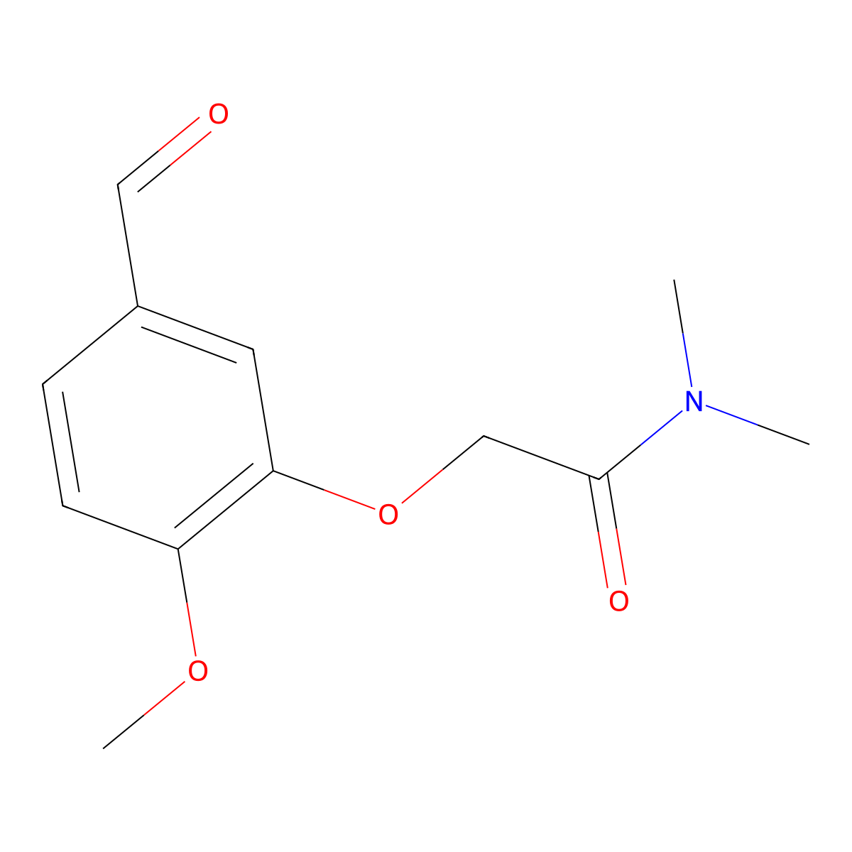 2-(5-formyl-2-methoxyphenoxy)-N,N-dimethylacetamide molecular structure, CAS 1016688-94-0