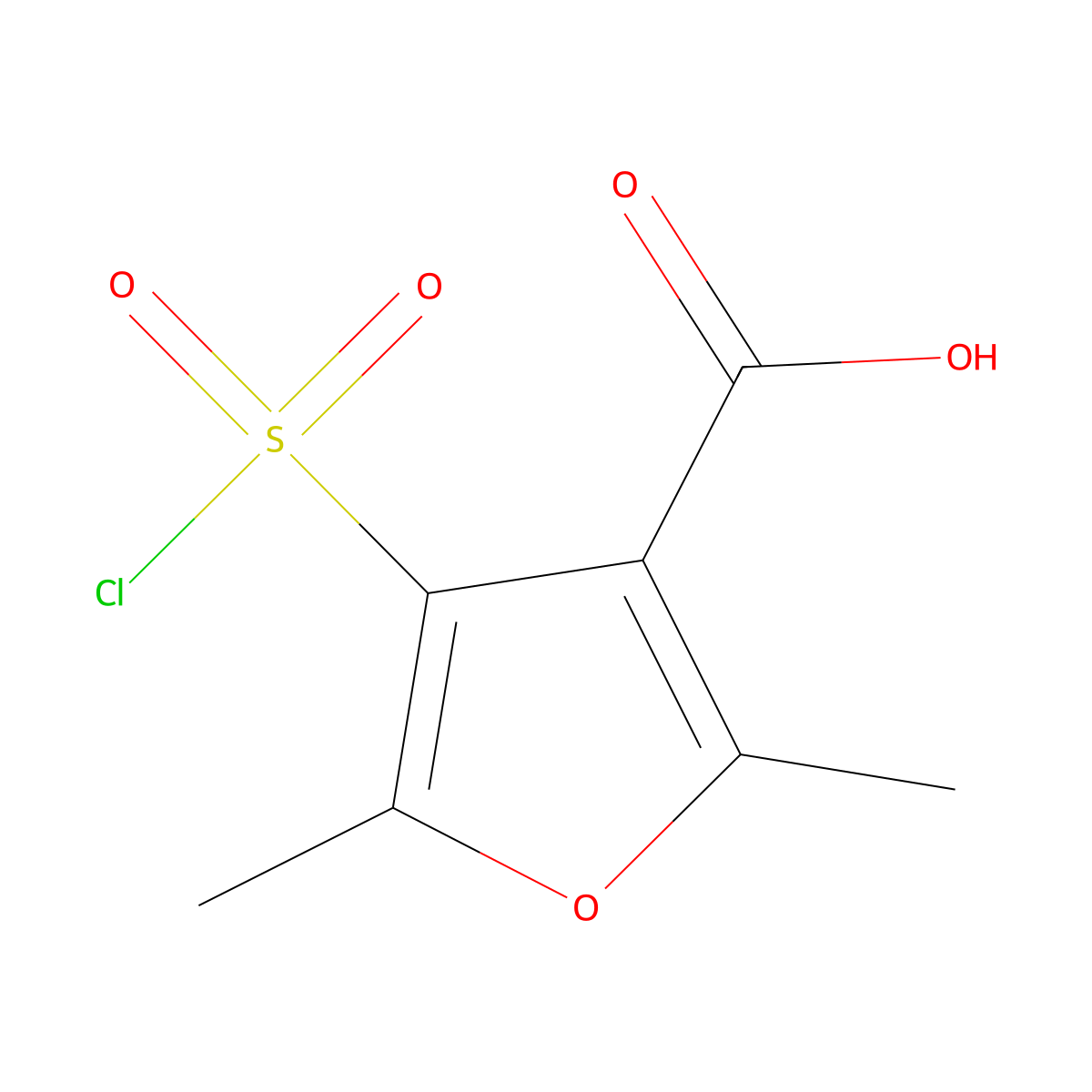 4-(Chlorosulfonyl)-2,5-dimethylfuran-3-carboxylic acid molecular structure, CAS 1016689-45-4