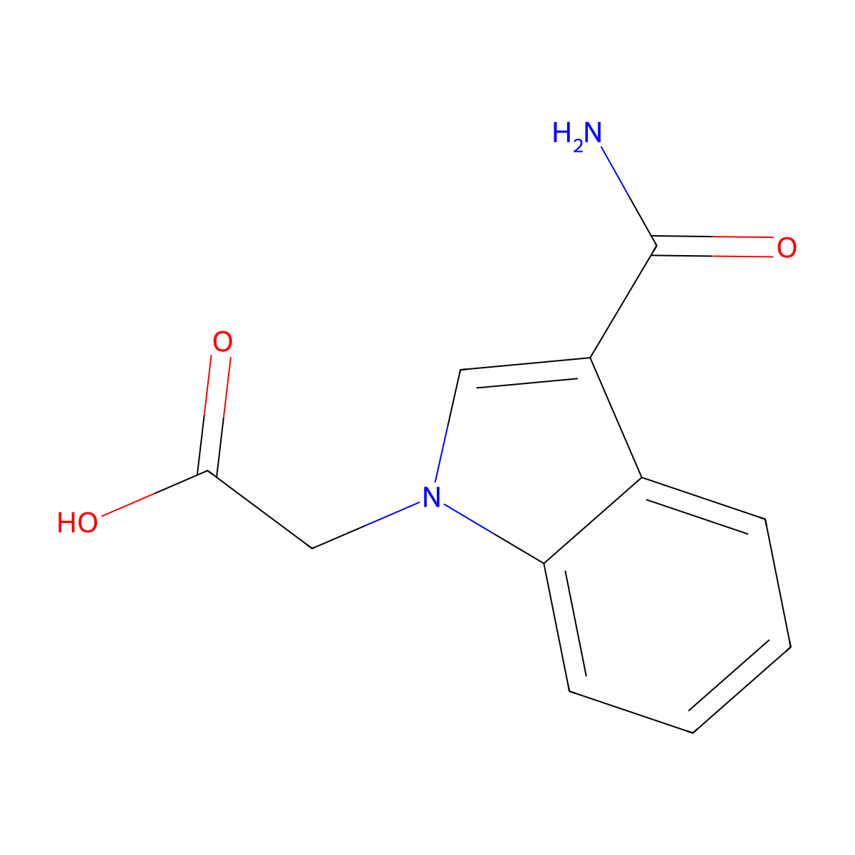 2-(3-carbamoyl-1H-indol-1-yl)acetic acid molecular structure, CAS 1016689-54-5