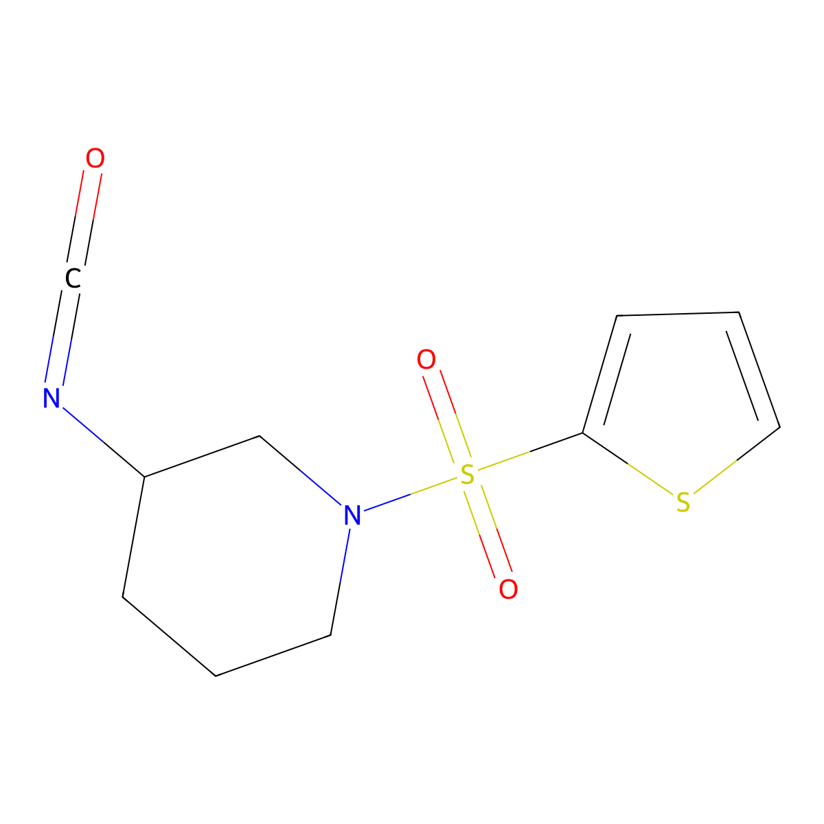 3-Isocyanato-1-(thiophene-2-sulfonyl)piperidine molecular structure, CAS 1016689-59-0