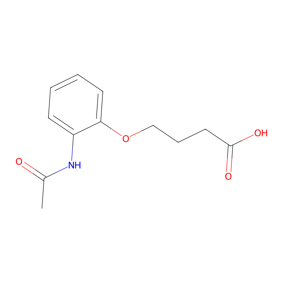4-(2-Acetamidophenoxy)butanoic acid molecular structure, CAS 1016689-67-0