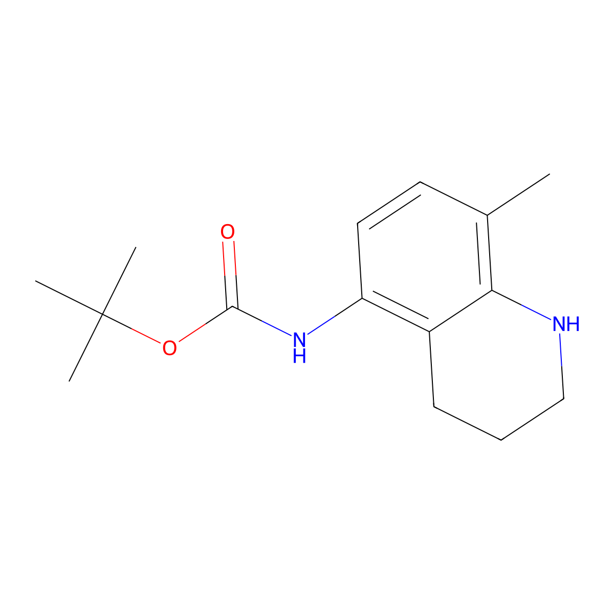 tert-butyl N-(8-methyl-1,2,3,4-tetrahydroquinolin-5-yl)carbamate molecular structure, CAS 1016689-69-2