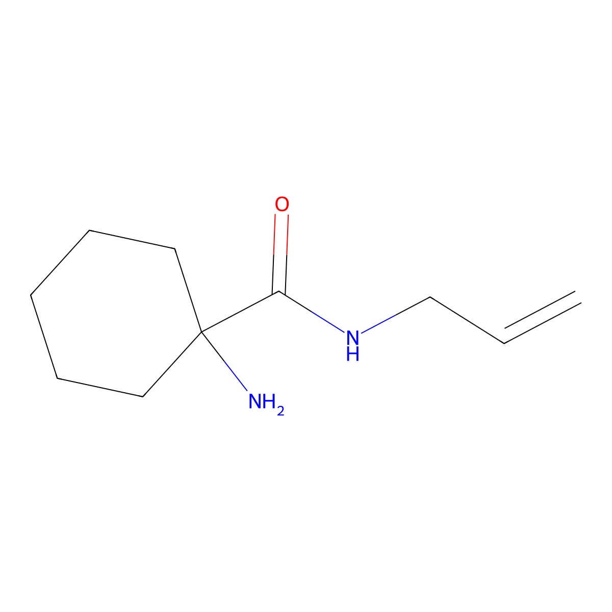 1-amino-N-(prop-2-en-1-yl)cyclohexane-1-carboxamide molecular structure, CAS 1016691-08-9