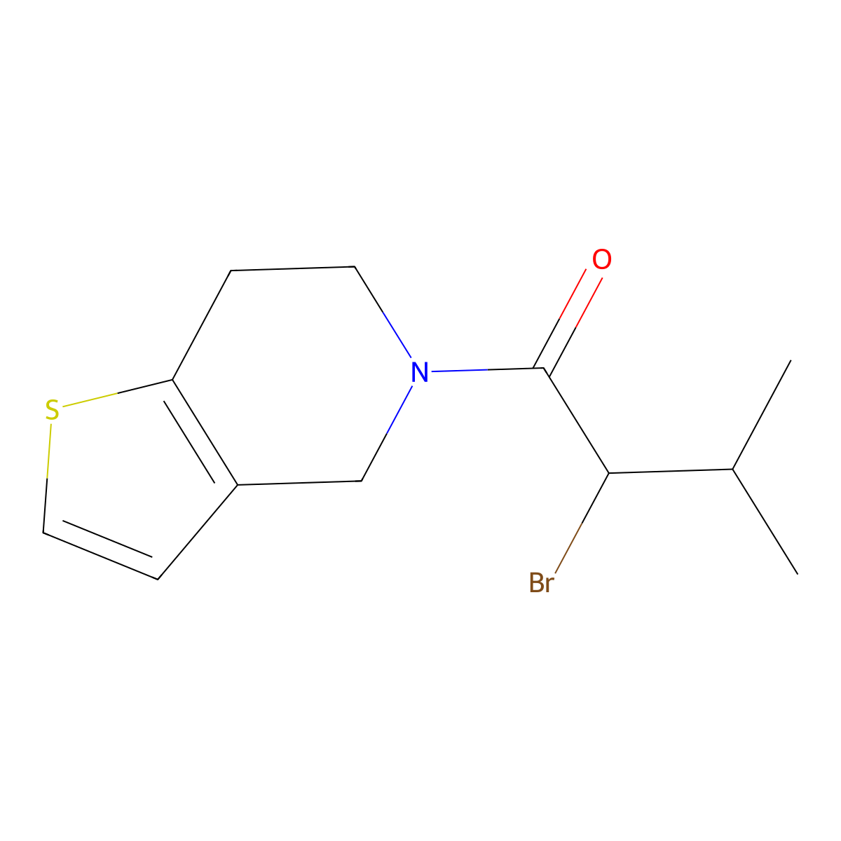 2-bromo-3-methyl-1-(4H,5H,6H,7H-thieno(3,2-c)pyridin-5-yl)butan-1-one molecular structure, CAS 1016691-22-7