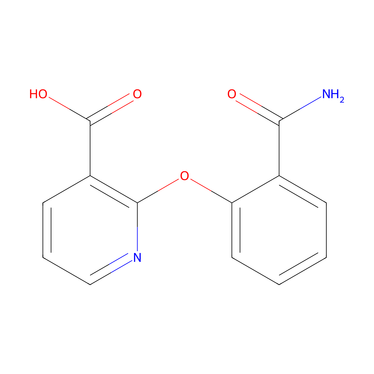 2-(2-Carbamoylphenoxy)pyridine-3-carboxylic acid molecular structure, CAS 1016691-86-3