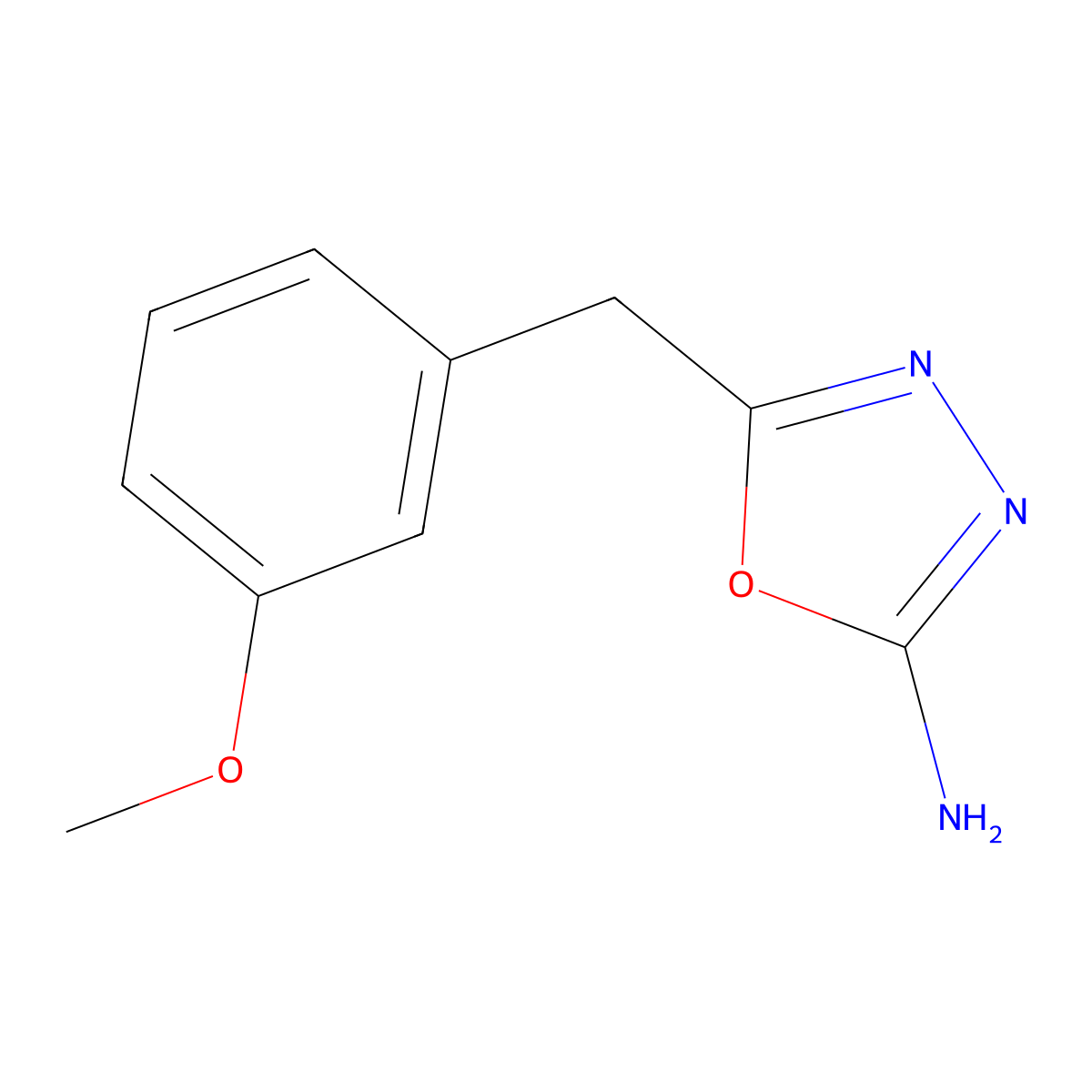 5-[(3-Methoxyphenyl)methyl]-1,3,4-oxadiazol-2-amine molecular structure, CAS 1016691-89-6