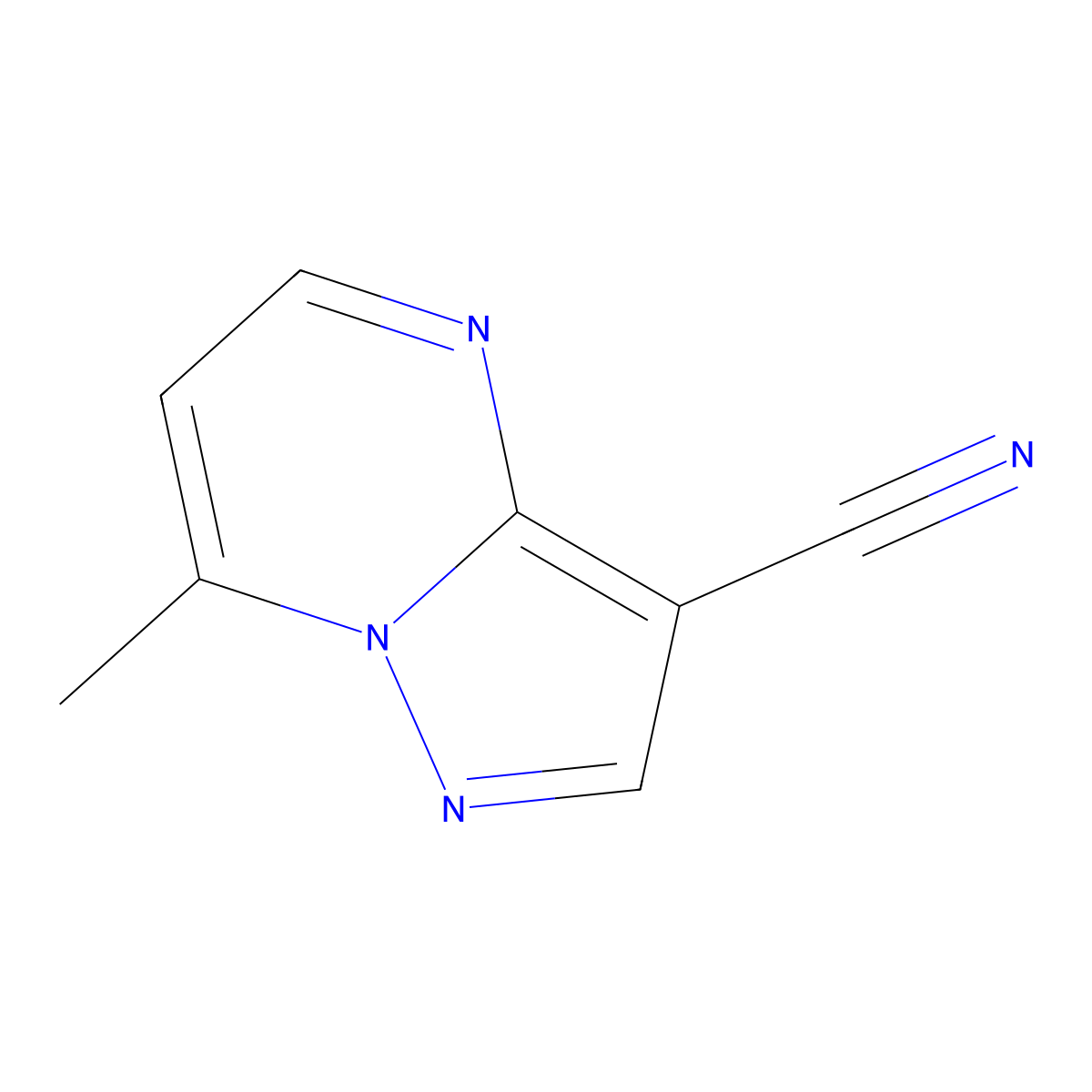 7-Methylpyrazolo[1,5-a]pyrimidine-3-carbonitrile molecular structure, CAS 1016696-25-5