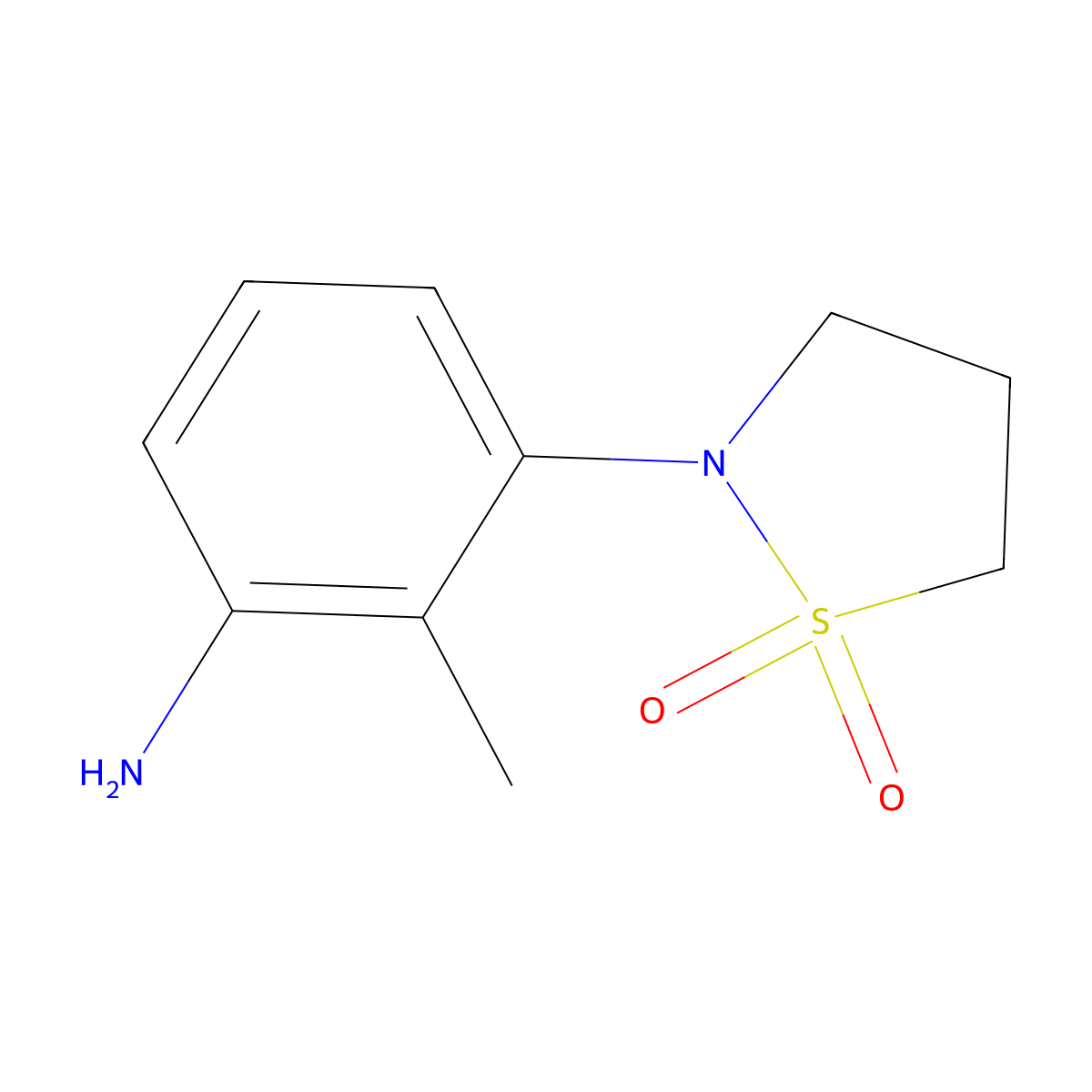 2-(3-Amino-2-methylphenyl)-1lambda6,2-thiazolidine-1,1-dione molecular structure, CAS 1016696-35-7