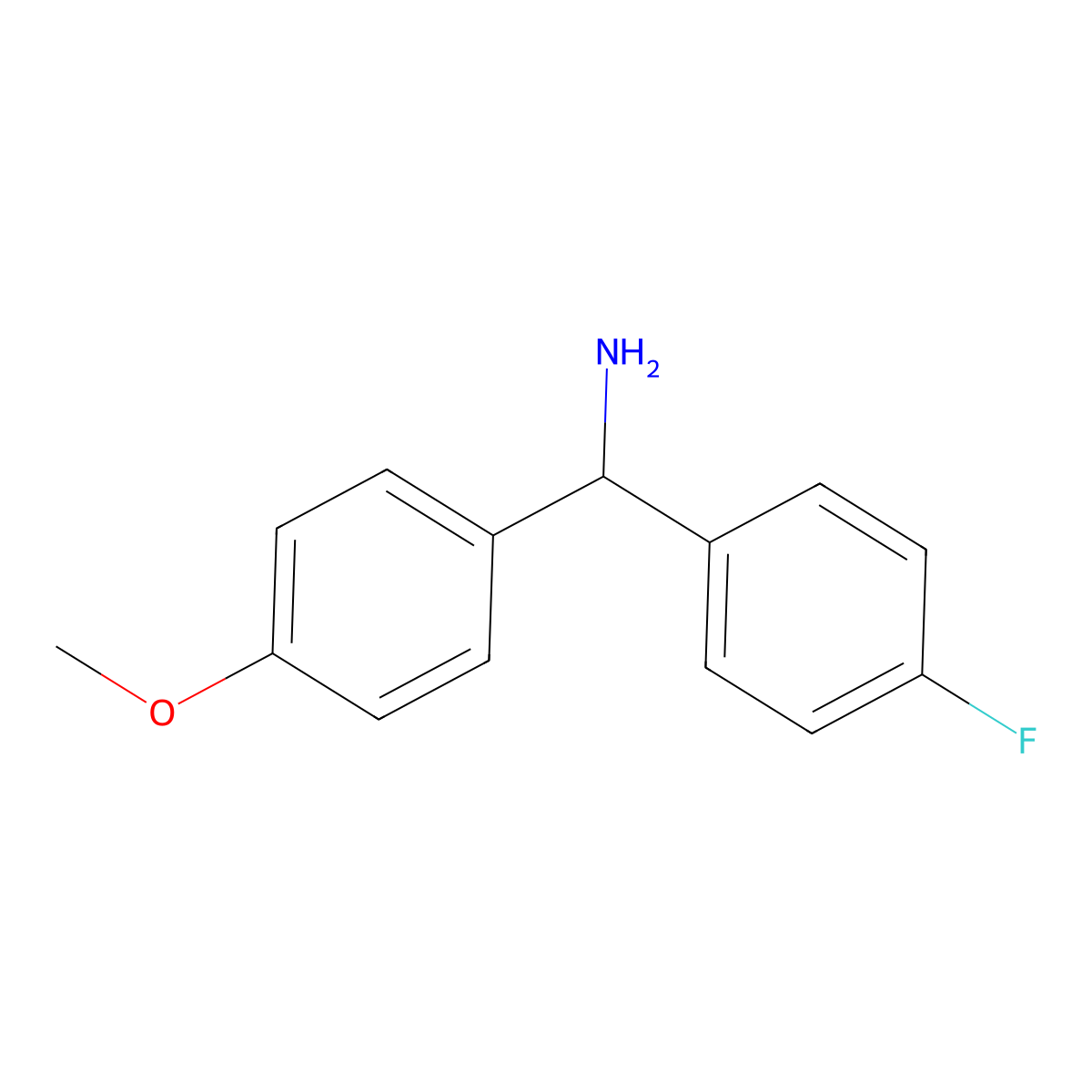 (4-Fluorophenyl)(4-methoxyphenyl)methanamine molecular structure, CAS 1016696-37-9