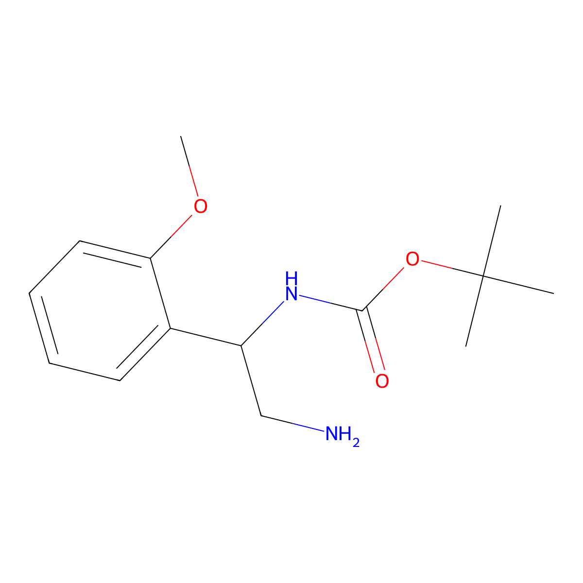 tert-butyl N-(2-amino-1-(2-methoxyphenyl)ethyl)carbamate molecular structure, CAS 1016696-47-1